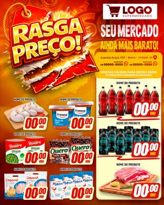 Supermercado Rasga Preço O Seu Mercado Ainda Mais Barato PSD Editável