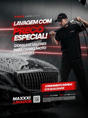 Lava Rápido Lavagem com Preço Especial Atendimento Rápido e Qualidade PSD Editável