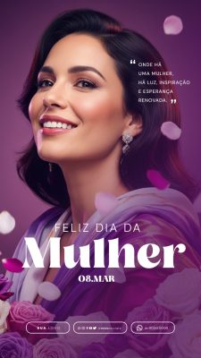 Story Dia Internacional da Mulher 08 de Março Social Media PSD Editável