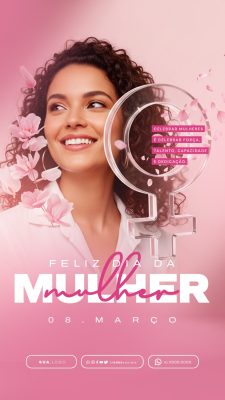 Dia da Mulher 08 de Março Celebre a Força e Talento PSD Editável