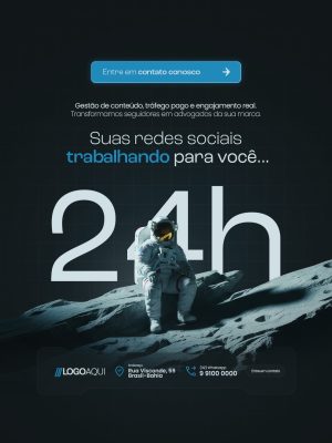 Marketing Digital Suas Redes Sociais Trabalhando Para Você 24h Agência PSD Editável