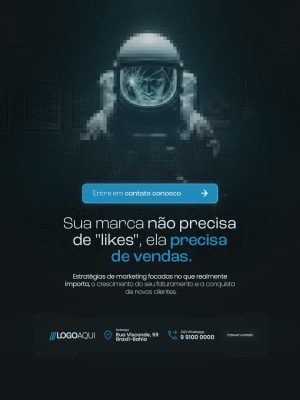 Agência de Marketing Sua Marca Precisa de Vendas Estratégias PSD Editável