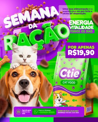 Semana da Ração Oferta Especial Pet Shop PSD Editável