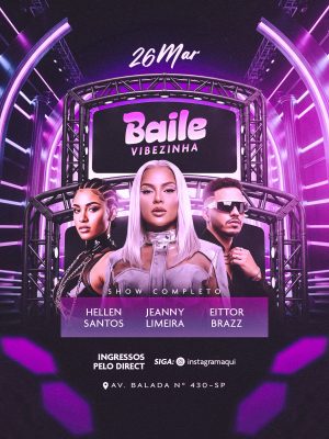 Flyer Baile Vibezinha Social Media Feed PSD Editável