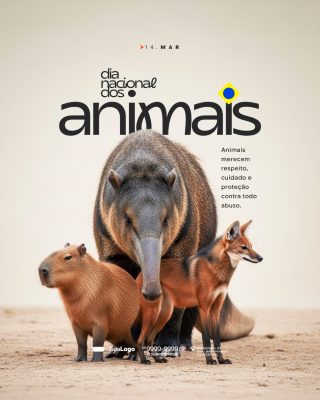 Dia Nacional dos Animais Proteção Conscientização PSD Editável