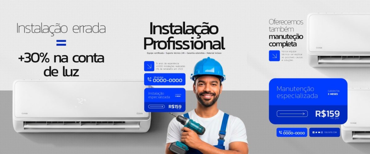 Instalação Profissional Manutenção Especializada Carrossel PSD Editável