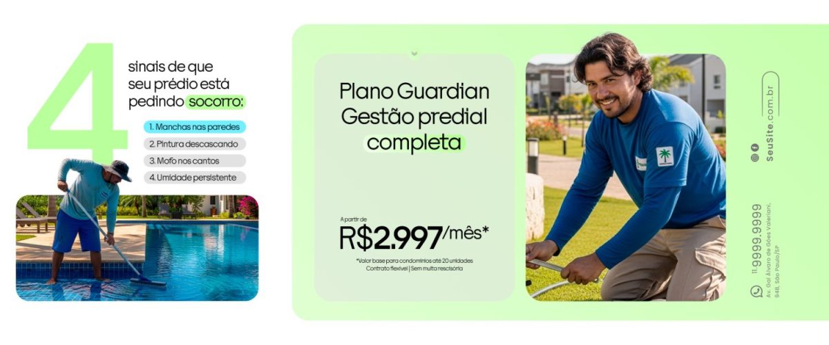 Plano Guardian Gestão Predial Completa Carrossel PSD Editável