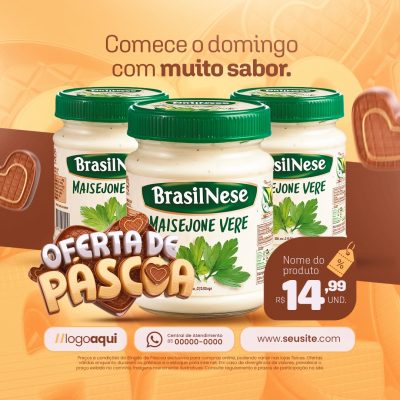 Oferta de Páscoa Comece o Domingo Com Muito Sabor PSD Editável
