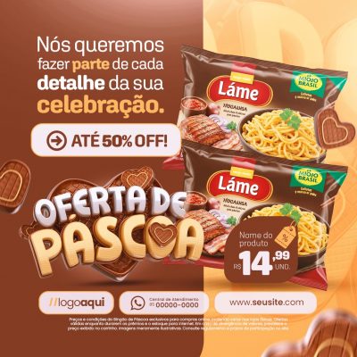 Oferta de Páscoa Nós Queremos Fazer Parte de Cada Detalhe PSD Editável