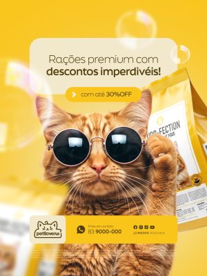 Petshop Rações Premium com Descontos Imperdíveis PSD Editável