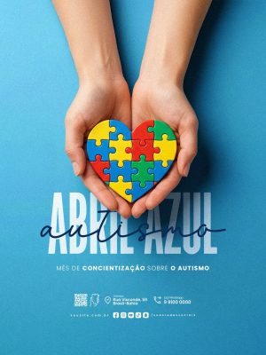 Abril Azul Mês de Conscientização Sobre o Autismo PSD Editável