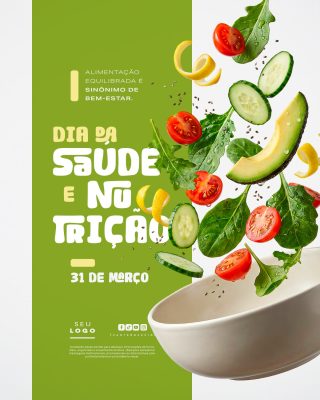 Dia da Saúde e Nutrição 31 de Março Social Media PSD Editável