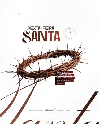 Sexta-feira Santa Coroa de Espinhos da Paixão de Cristo PSD Editável