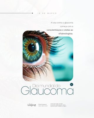 Dia Mundial do Glaucoma 12 de Março Social Media PSD Editável