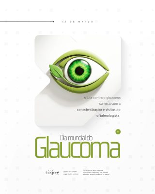 Dia Mundial do Glaucoma 12 de Março Social Media PSD Editável