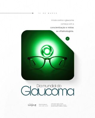 Dia Mundial do Glaucoma 12 de Março Social Media PSD Editável