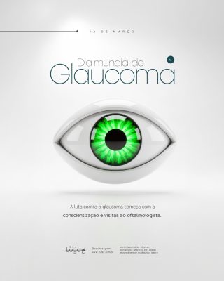 Dia Mundial do Glaucoma 12 de Março Social Media PSD Editável