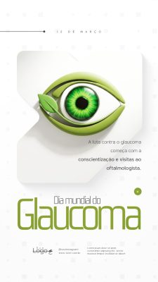 Dia Mundial do Glaucoma 12 de Março Social Media PSD Editável