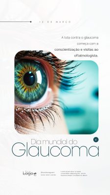 Dia Mundial do Glaucoma 12 de Março Social Media PSD Editável