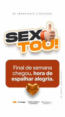 Sextou o final de semana chegou hora de espalhar alegria PSD Editável