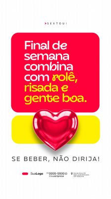 Sextou Final de Semana e Rolê Arte Digital Instagram PSD Editável