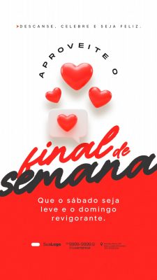 Final de Semana Descanse e Celebre Arte Comemorativa PSD Editável