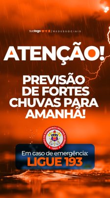 Alerta Chuva Forte Atenção Previsão Temporais PSD Editável