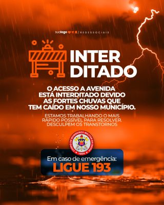 Alerta Interditado Chuvas Notícia Importante PSD Editável