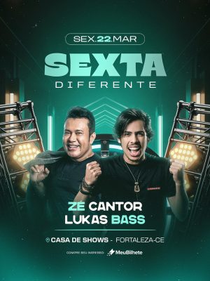 Evento Sexta Diferente Zé Cantor e Lukas Bass 22 de Março PSD Editável