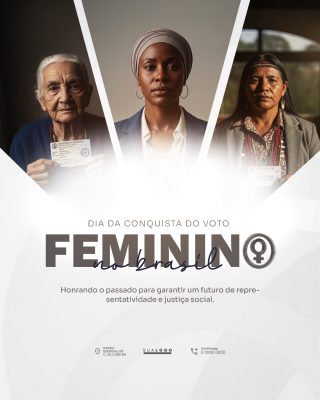 Voto Feminino no Brasil Luta por Representatividade PSD Editável