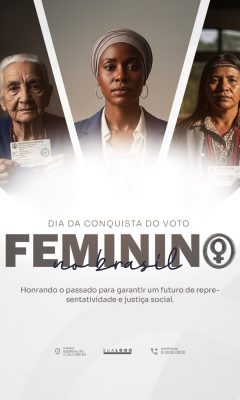 Dia Conquista Voto Feminino no Brasil Representatividade PSD Editável