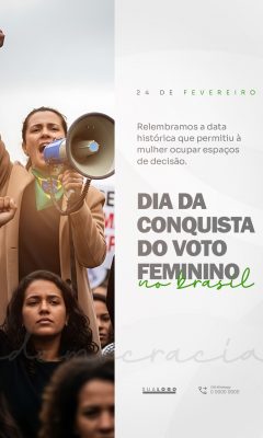 Voto Feminino 24 de Fevereiro Conquista e Democracia PSD Editável