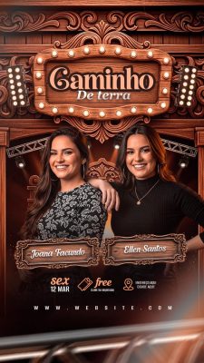 Caminho de Terra Joana Facundo Ellen Santos Show 12 Março PSD Editável