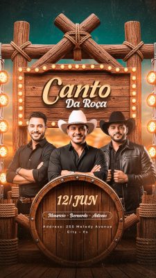 Canto da Roça Maurício Bernardo Antonio Flyer PSD Editável