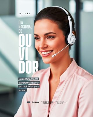 Dia Nacional do Ouvidor 16 Março Atendimento e Melhorias PSD Editável