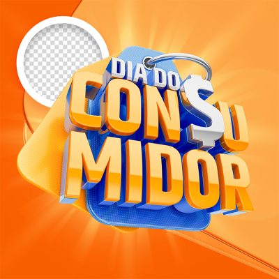 Dia do Consumidor 3D Oferta Compra Desconto PSD Editável