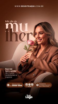 Story Dia da Mulher Sua Voz Tem o Poder Story Template PSD Editável