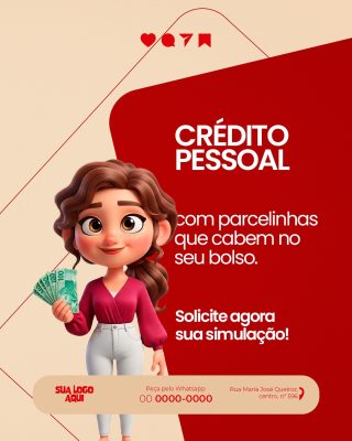 Crédito Pessoal com Parcelinhas e Simulação Rápida PSD Editável