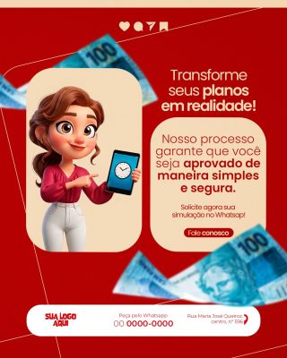 Finanças Transforme Seus Planos em Realidade Cartaz PSD Editável