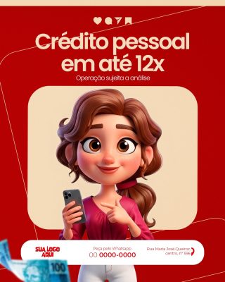 Crédito Pessoal em Até 12x Operação Sujeita à Análise PSD Editável
