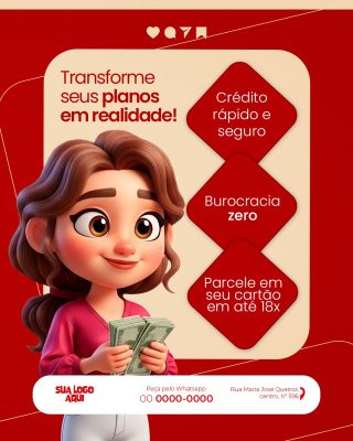Crédito Transforme Seus Planos em Realidade PSD Editável