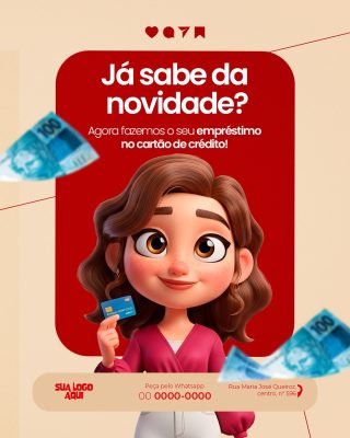 Empréstimo no Cartão de Crédito Banner Notícia PSD Editável