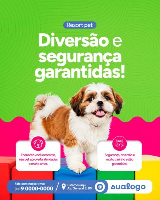 Resort Pet Diversão e Segurança Garantidas PSD Editável