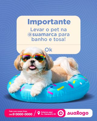 Pet Importante Levar para Banho e Tosa PSD Editável