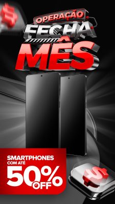 Operação Fecha Mês Smartphones com Até 50% Off PSD Editável