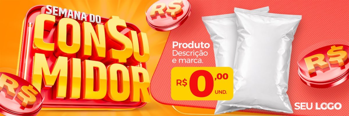 Semana do Consumidor Banner Promocional Varejo PSD Editável