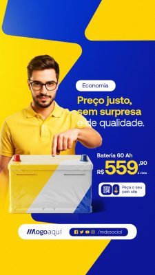 Story Bateria Automotiva Preço Justo Sem Surpresa e de Qualidade PSD Editável