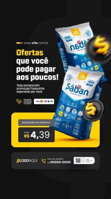 Story Supermercado Ofertas Que Você Pode Pagar aos Poucos PSD Editável