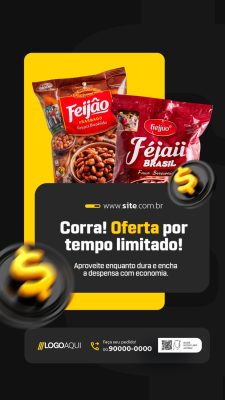 Story Supermercado Corra Oferta por Tempo Limitado PSD Editável