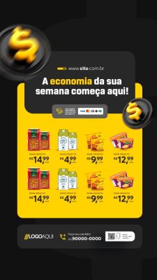 Story Supermercado A Economia da Sua Semana Começa Aqui Encarte PSD Editável